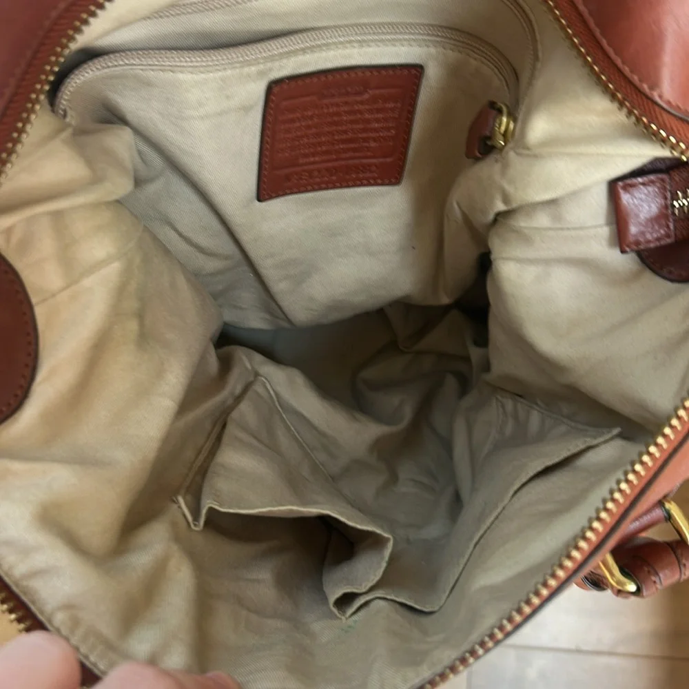 Coach Brown Leather Satchel with Gold Hardware